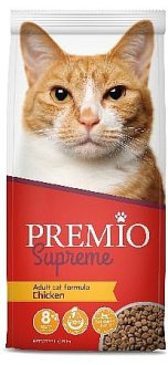 פרמיו סופרים מזון יבש לחתולים בוגרים מכיל בשר עוף – 15 ק”ג premio