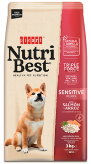 נוטריבסט מזון לגורים על בסיס סלמון 15 ק”ג – Nutribest Sensitive puppies with Salmon and Rice