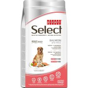 סלקט מזון לכלבים בוגרים - בשר סלמון מיובש ואורז לבן 12 ק''ג SELECT